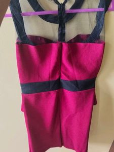 Chic Pink &amp; Black Party Dress