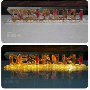 Resin Name Lamp