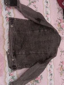 Distressed Black Denim Jacket