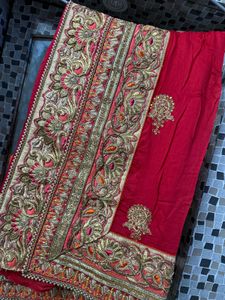 Red Heavy Blouse And Saree