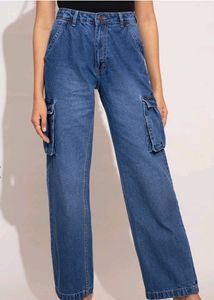 Blue Cargo Jeans( High Waist)