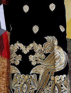 Heavy Work Black Saree
