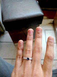 New Pure Silver&amp;BlueStone Ring