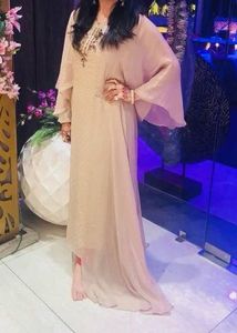 Elegant Peach Maxi Dress