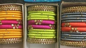 Handmade Silk Thread Bangles Set