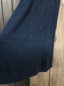 White Dolman Sleeve Top + denim long dress
