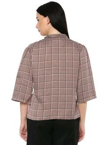 Van Huesen Checkered Bow Blouse