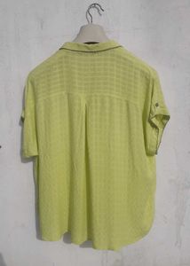 Zara Lime Yellow  Button-Down Top