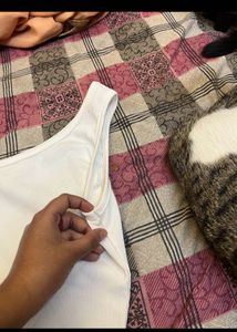White One Shoulder Tank Top