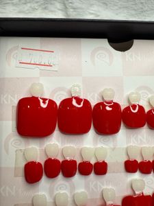(Sale) Red Press On Nails 4 Ur Beautiful Toes- Leg
