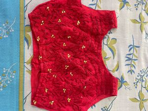 Red Embroidered Blouse