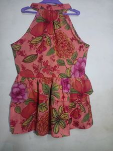 Floral Cut Sleeves Top