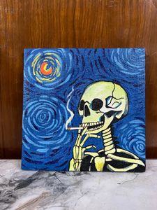 Skeleton Starry Night Art