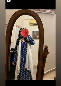 Navy Blue Printed Maxi Dress