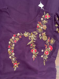 Plum Embroidered Indian Salwar Kameez