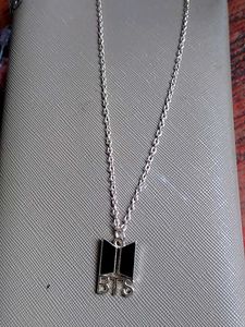BTS Black Locket Pendant Chain In Gold