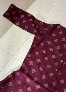 Maroon Printed Kurta