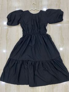 Black Tiered Midi Dress