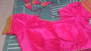 Hot Pink Colour Half Long Sleeve Blouse