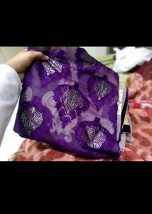 Embroidery Purple Saree