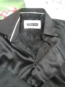 Two Party Wear Shirts With Slim Fit In Black And Dark Blue Colours