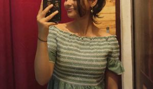 Sage Green Smocked Top