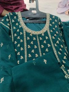 Green Embroidered Kurta Set