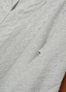 Embroidered Cyan Chikankari Kurta