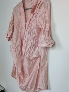 Peach Shirt Type Stylish Western Top
