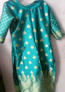 Festive Sea Green Colour Kurti Set