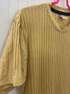 Mustard Ribbed T-Shirt