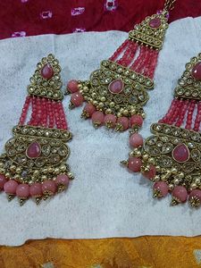 High Gold Mngtikka Set With Earings