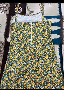 Yellow Floral Middi Dress