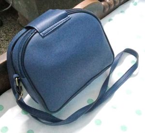 Navy Blue Quilted Crossbody Bag