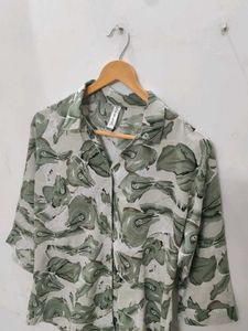 Patterned Button-Down Shirt