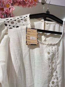 Elegant White Tie-Front Top