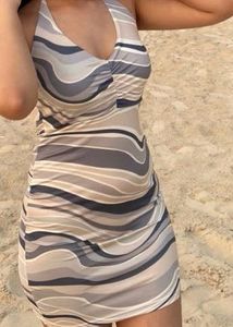 URBANIC Swirl Print Backless Dress