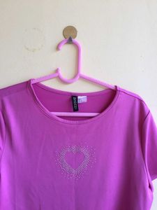 H&amp;M Heart Pink Top