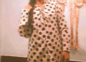 Polka Dot Tie Neck Top