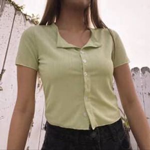 Green Button-Down Top