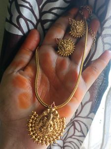 Gold Plated Necklace Set Matt Finish
