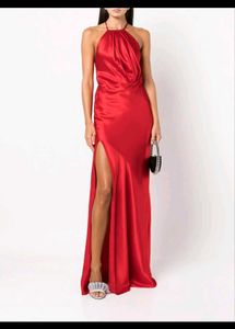Michelle Mason pleat-detail halterneck gown