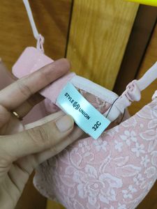 Free Bag With Pretty Pink Lace Bra