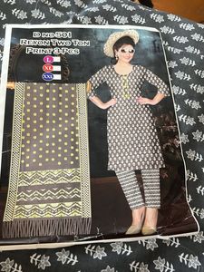Black &amp; White Print Kurta Pants Set