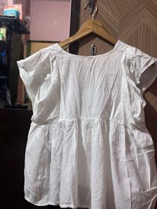 White V-Neck Top
