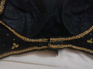 Black &amp; Gold Embellished Blouse Y2K