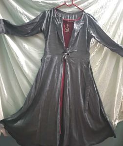 Gray & Red Dress Set