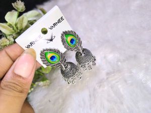 Peacock Jhumka Earrings