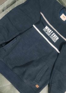 Navy Graphic Print Sweatshirt