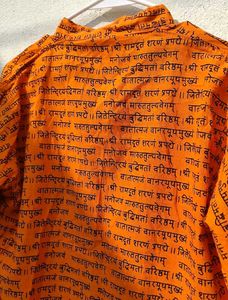 Orange Printed Kurta